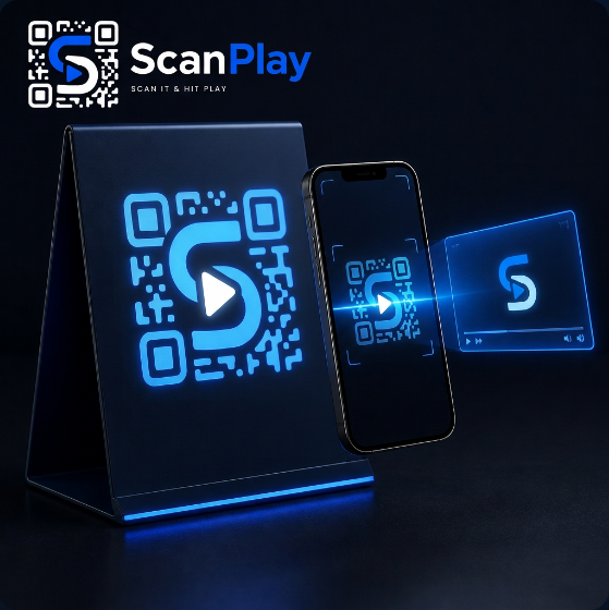 An employee scanning a ScanPlay sticker on equipment to play a how-to video